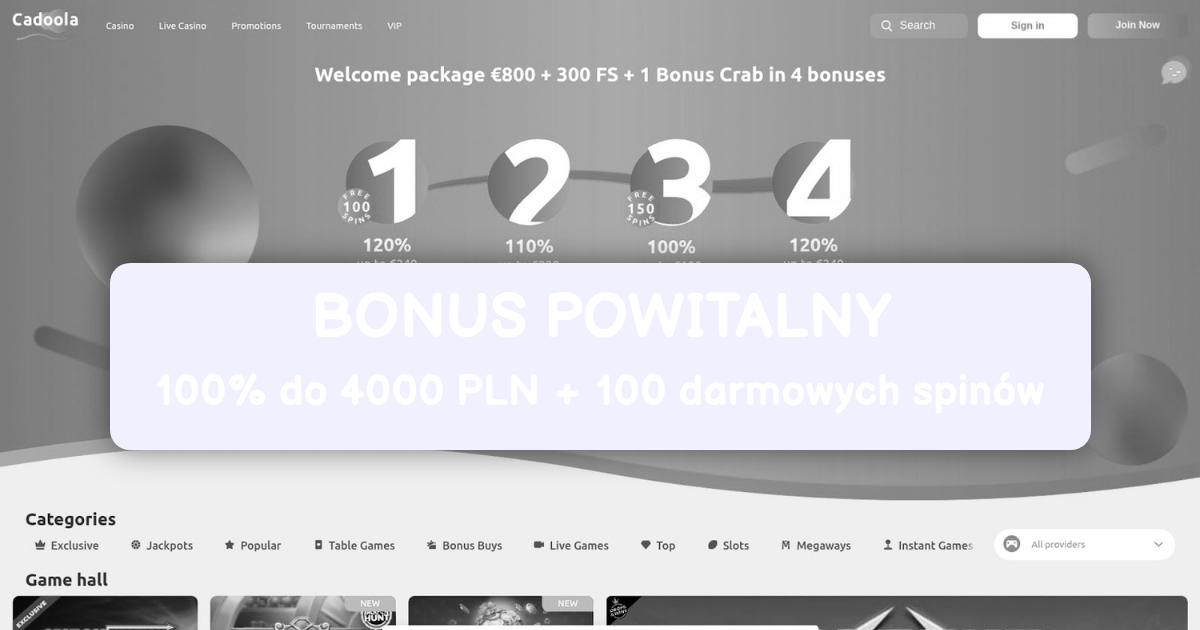 Cadoola Casino - Najlepsze Sloty Online w Polsce